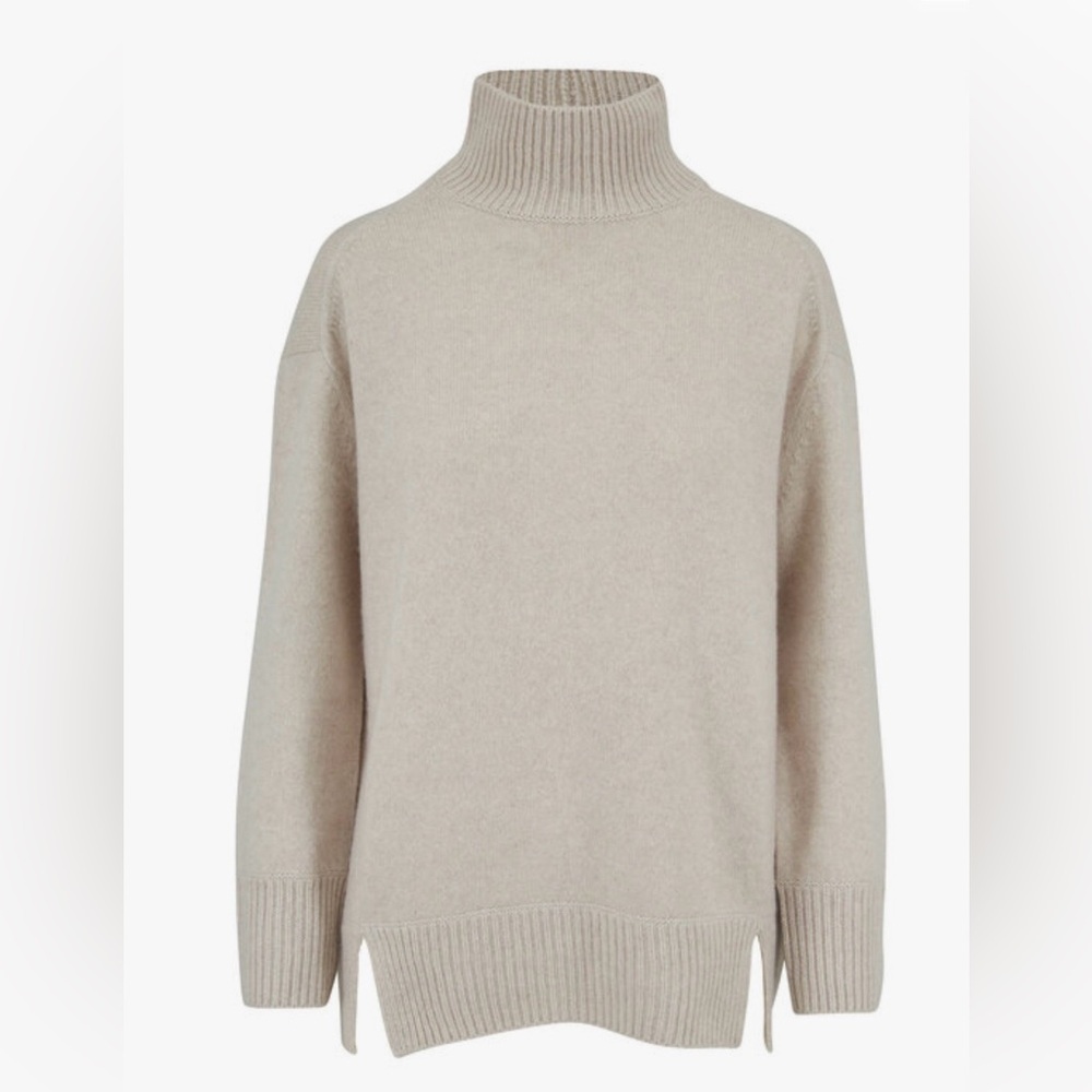 VINCE 100% Cashmere NWT $465 Turtleneck Sweater in Heather Marble